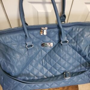 NEW! Lightweight Duffel Tote with Quilted Design, Luggage Strap & Shoulder Strap